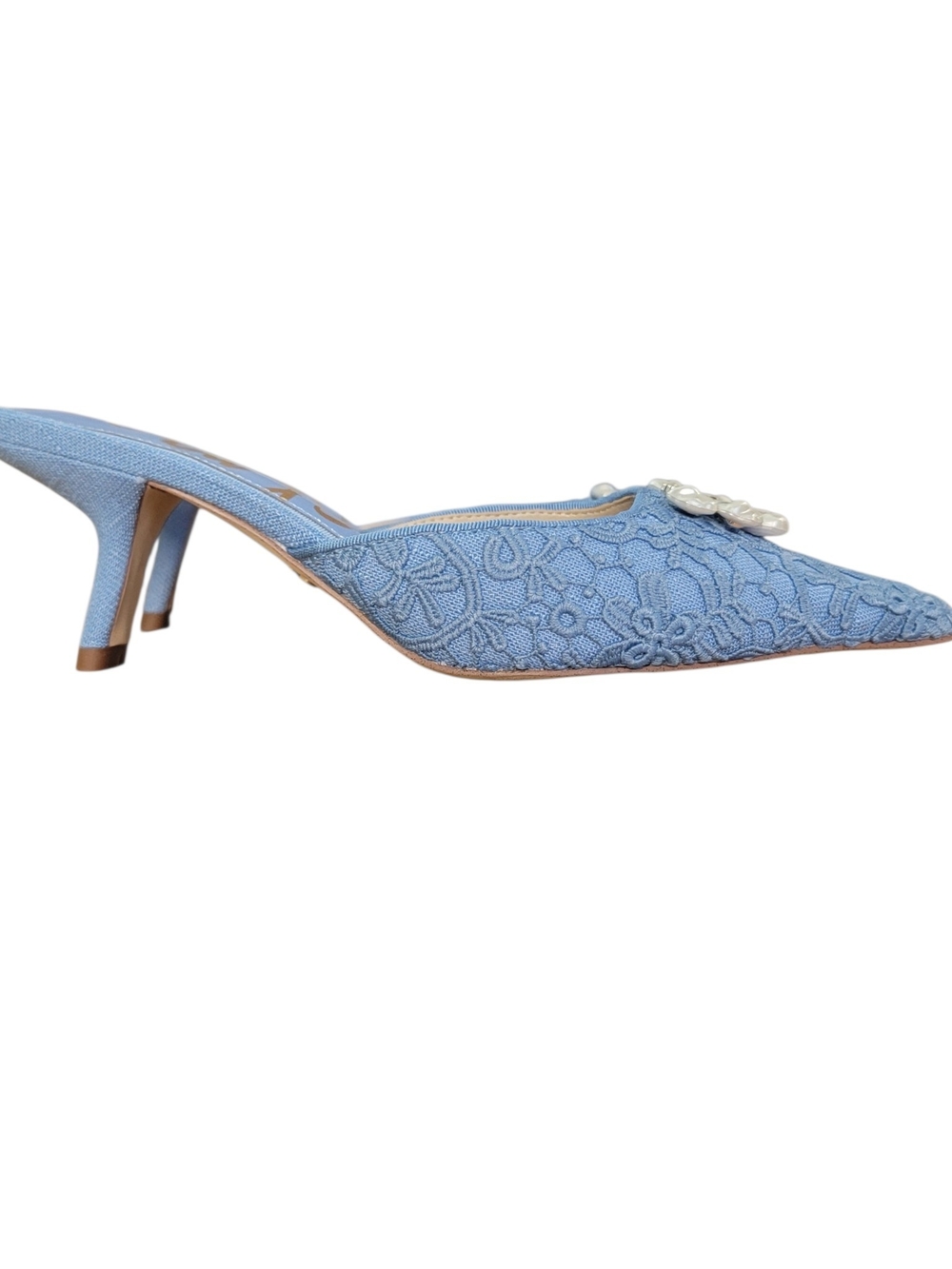 Sam Edelman Blue Embellished Pointed-Toe Mules - Picture 2 of 7